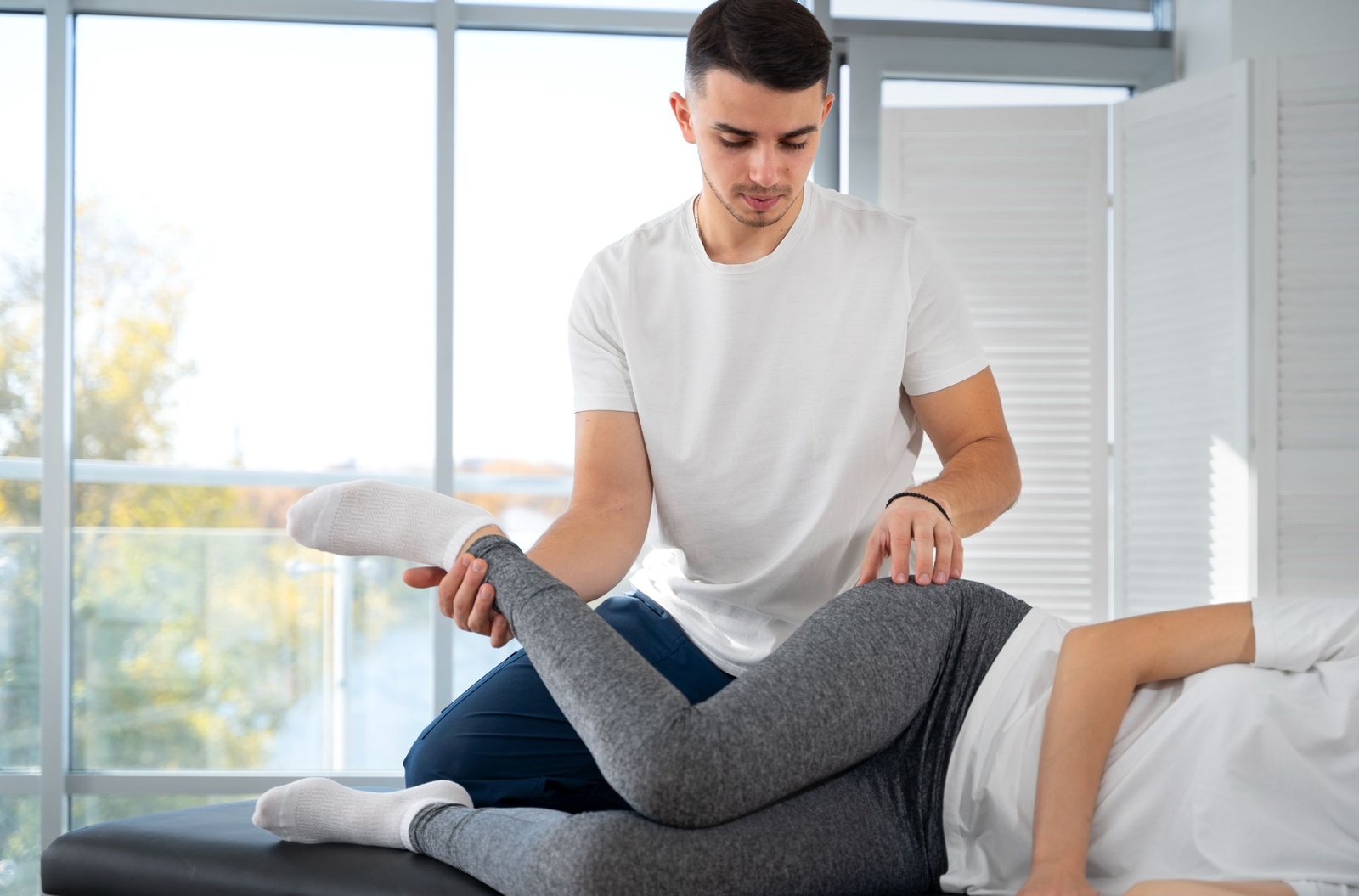 Close Up Physiotherapist Helping Patient
