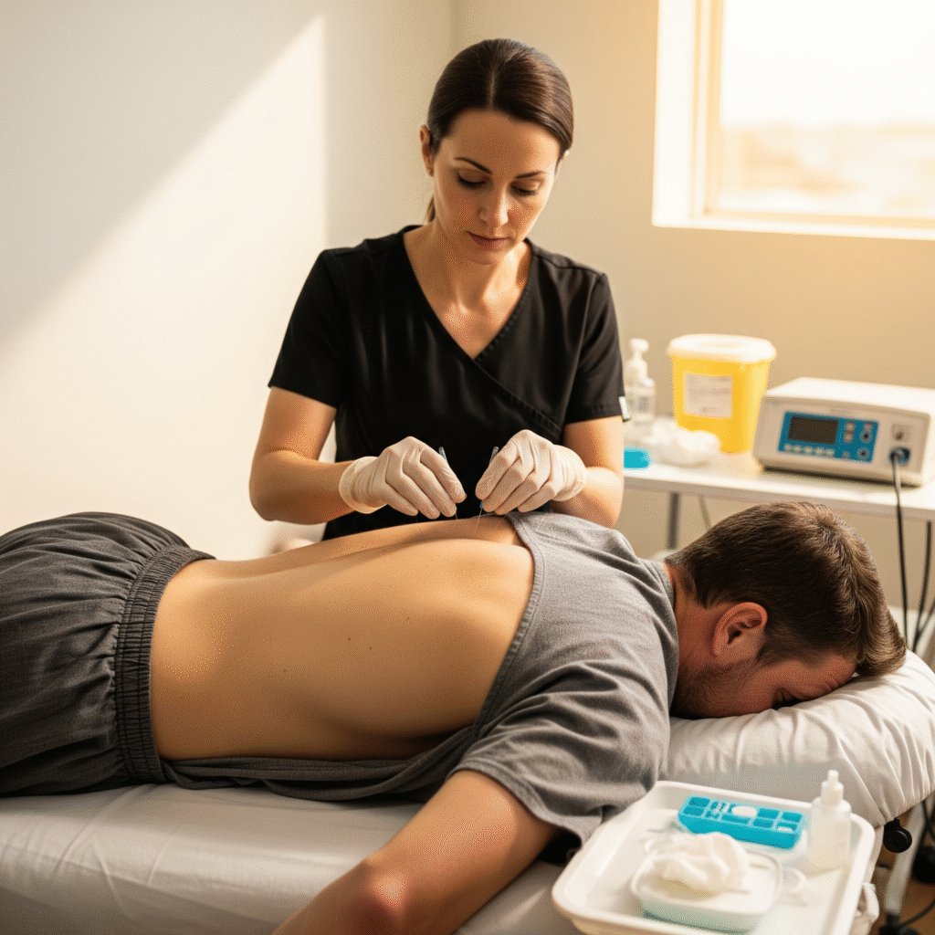 patient receiving guided dry needling therapy