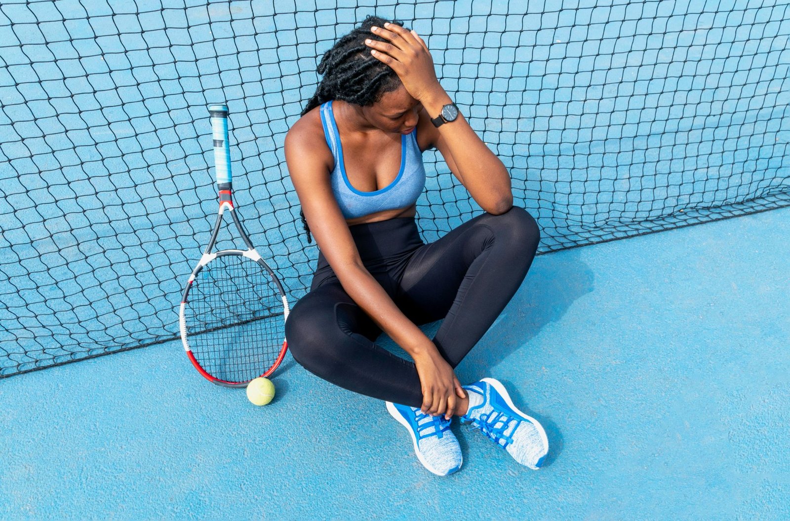 portrait woman playing tennis