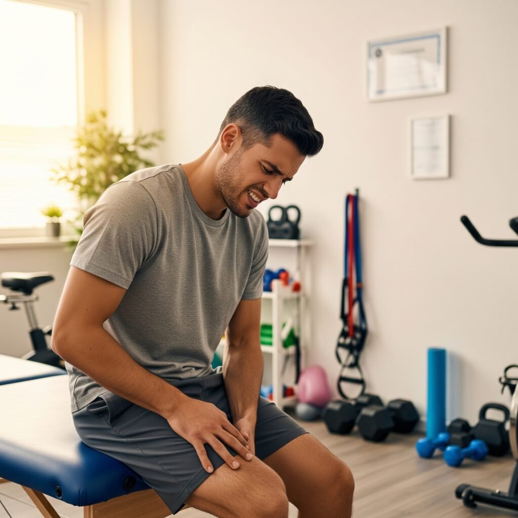 Patient feeling muscle soreness