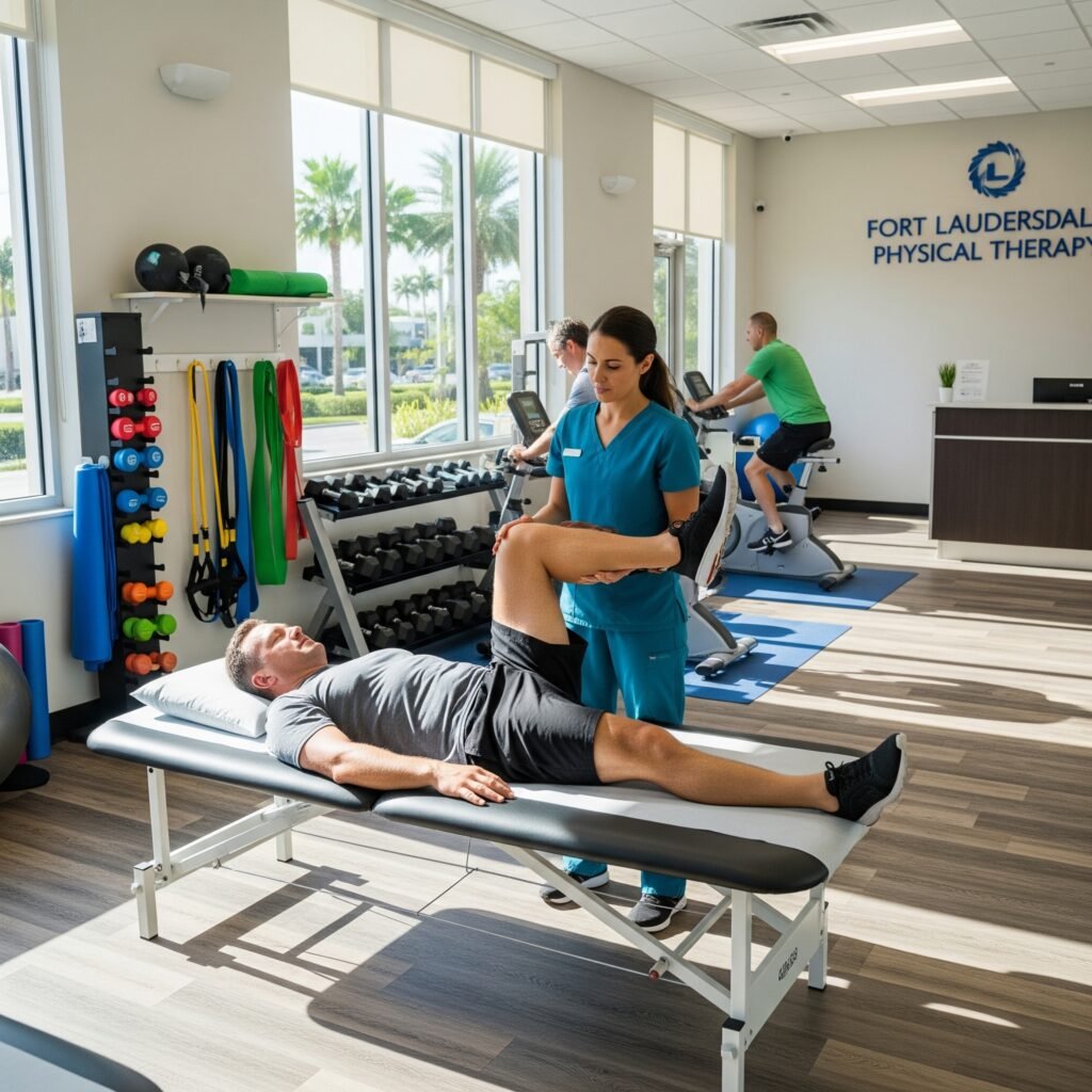 Physical therapy session