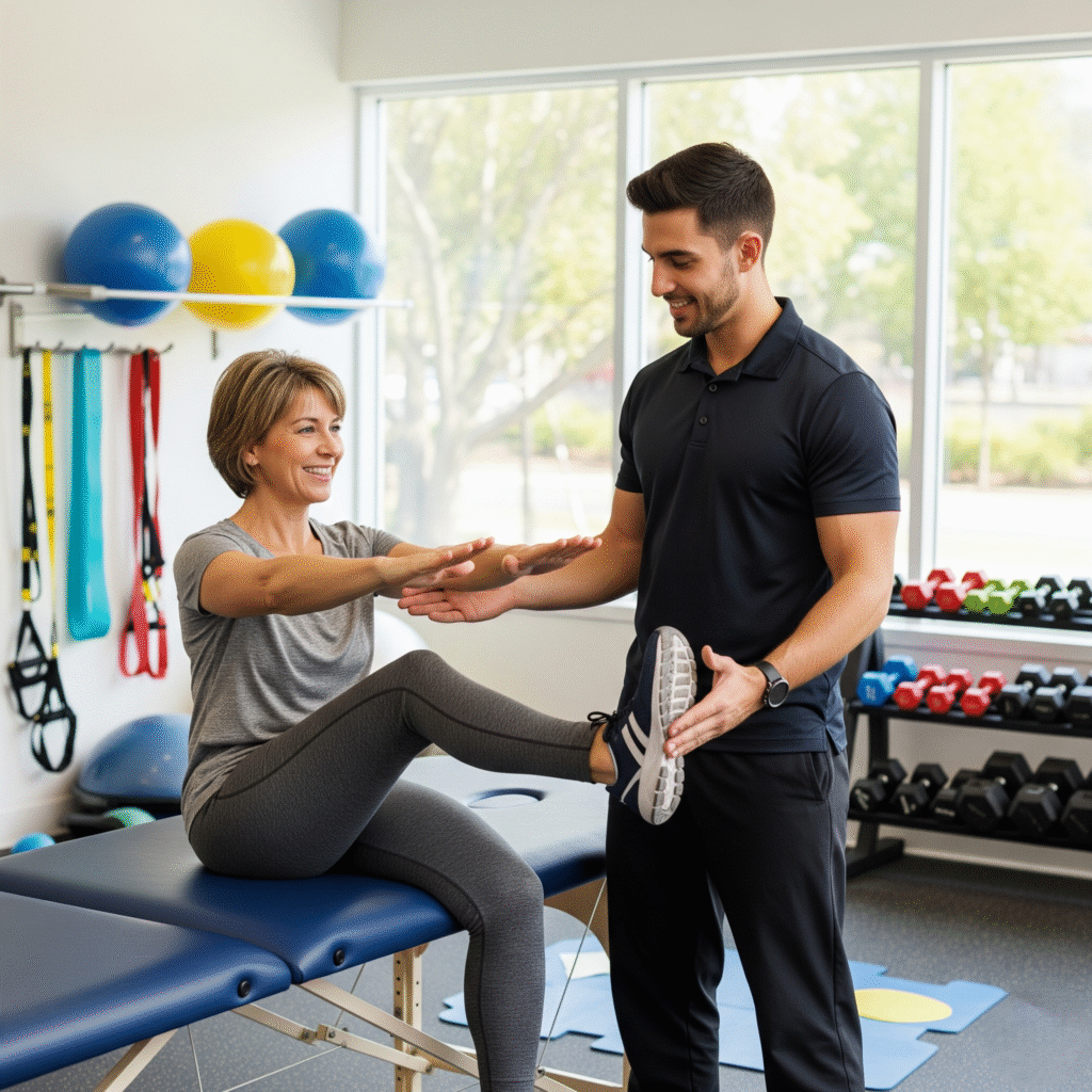 guided exercises with a physical therapist