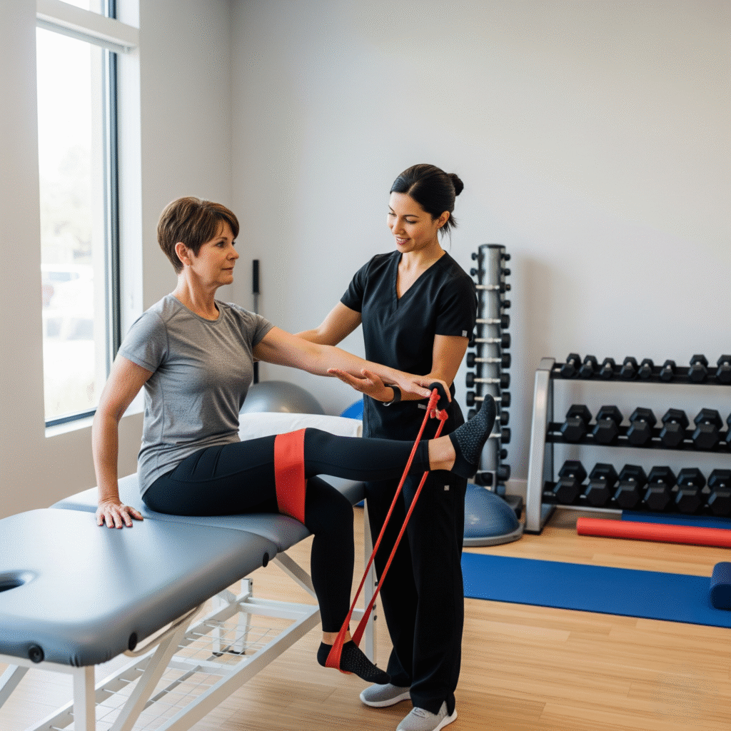 therapist assisting a patient