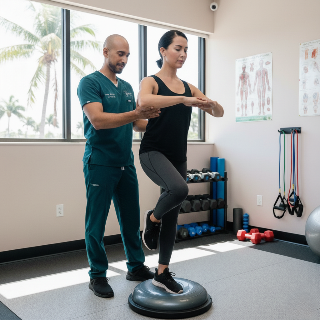 Licensed physical therapist assisting a patient
