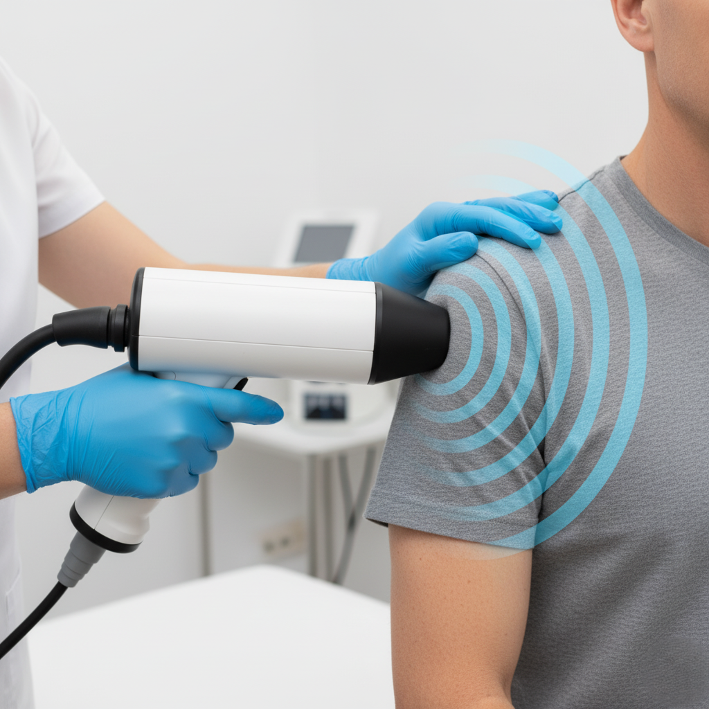 How painful is a Shockwave Therapy? A patient receiving shockwave therapy in a clinical setting.