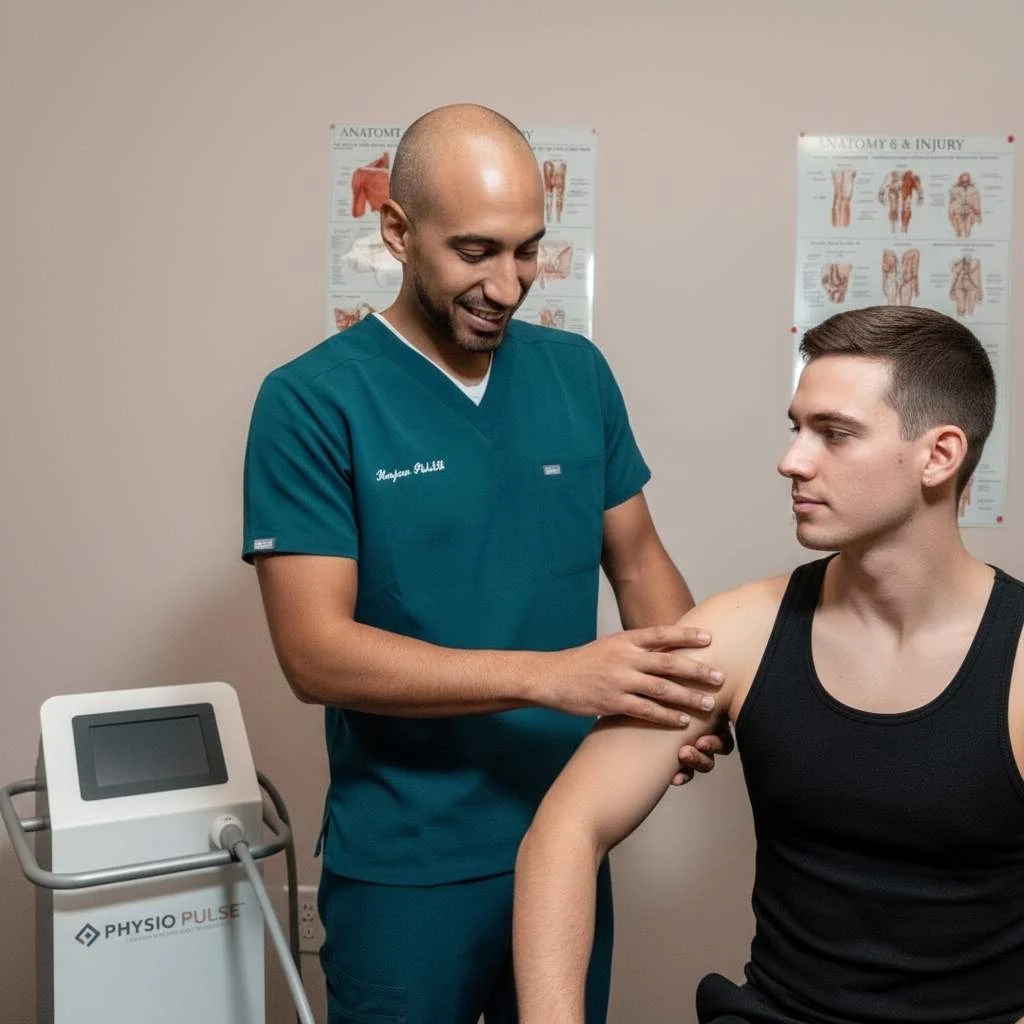Vertigo Rehabilitation Professional Wellness Provider Assessing A Client Before Treatment