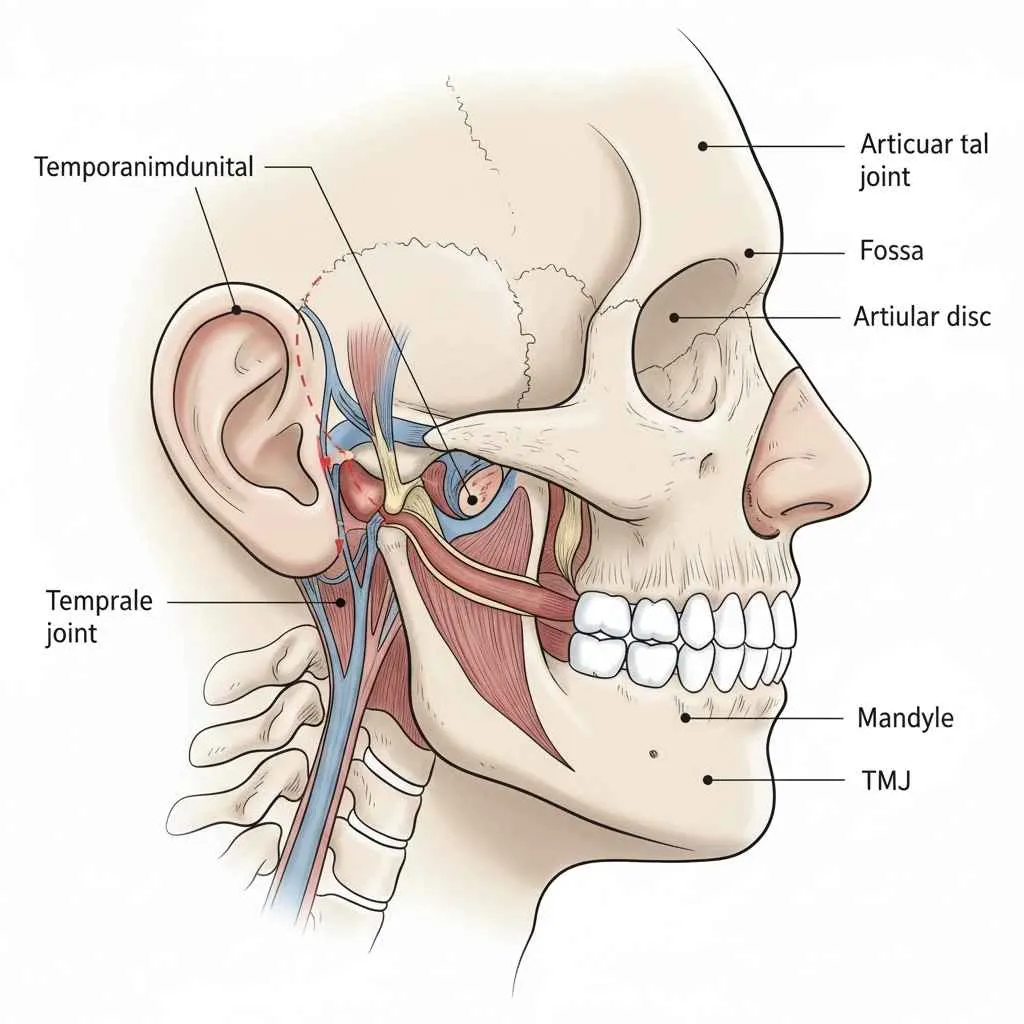 Can TMJ cause ear pain for Fort Lauderdale people? illustration showing TMJ joint location near the ear.