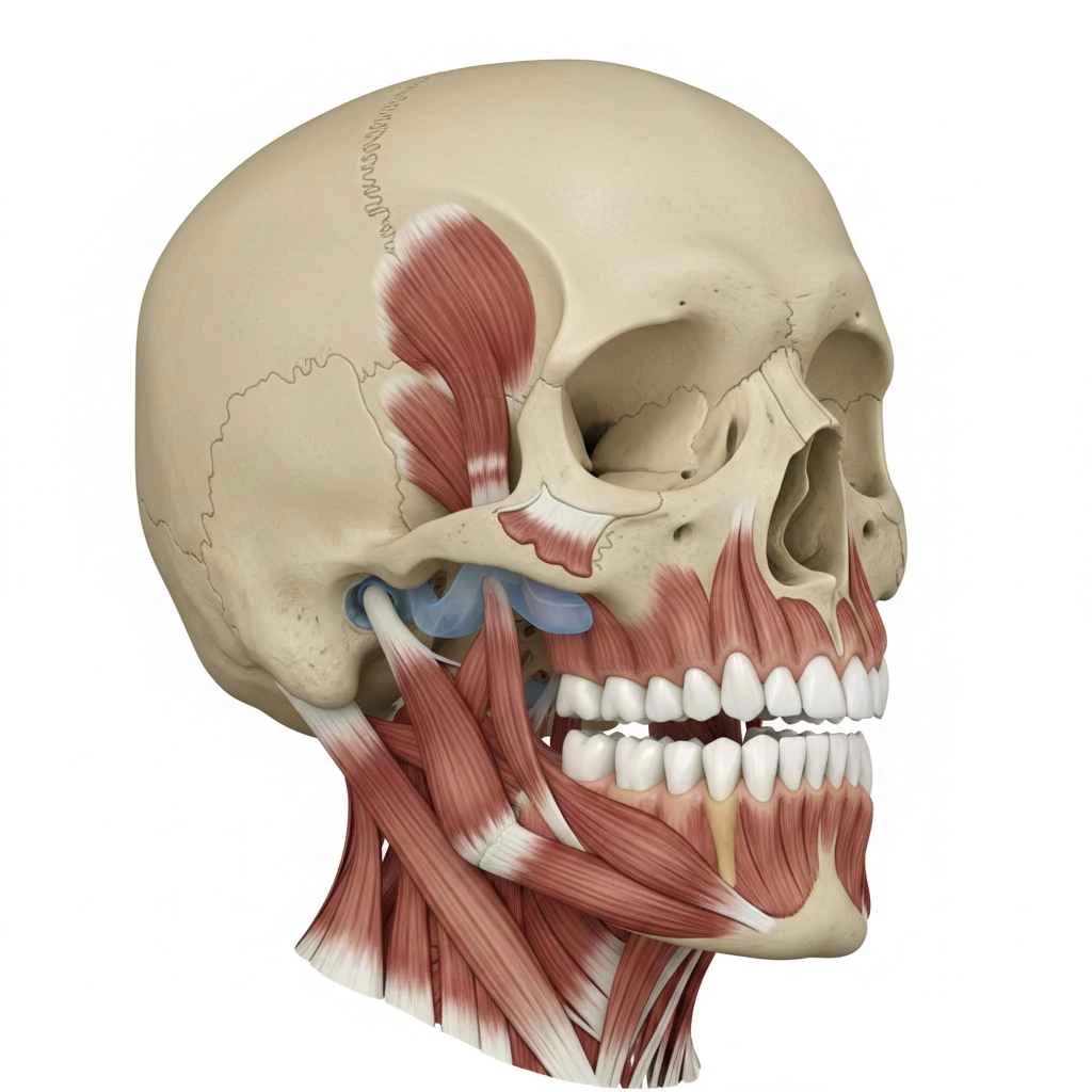 Can TMJ cause tooth pain in Fort Lauderdale patients TMJ anatomy diagram showing jaw joint, muscles, and teeth