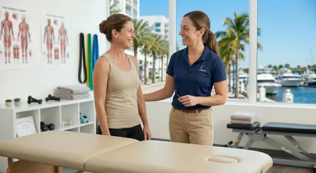 Dry Needling Physical Therapy in Fort Lauderdale patient smiling post-treatment session