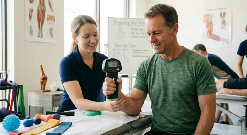 Physical Therapy for Tennis Elbow: Proven Treatment Options Patient regaining grip strength after tennis elbow physical therapy