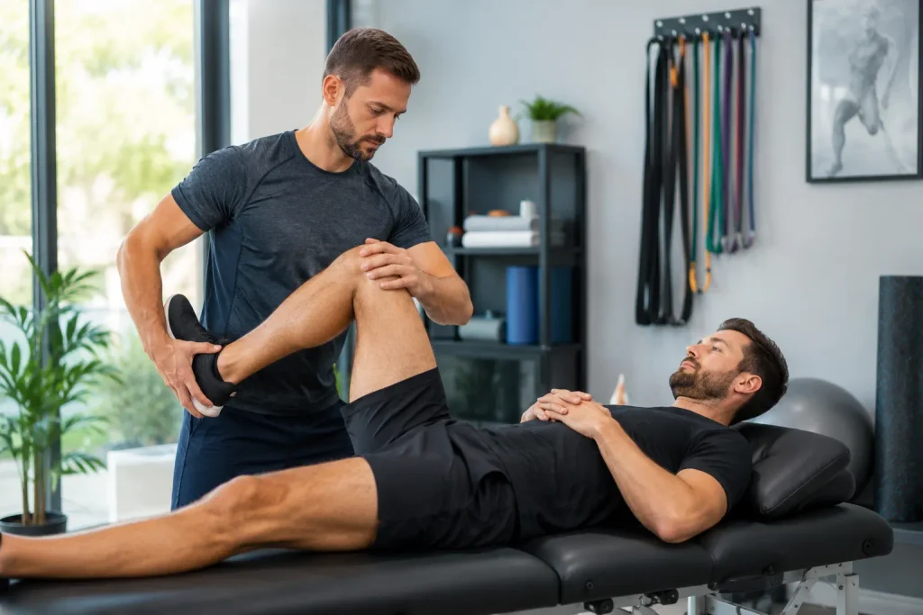 What to Expect During Your First sports therapy Session Licensed physical therapist evaluating an athlete during a sports therapy session