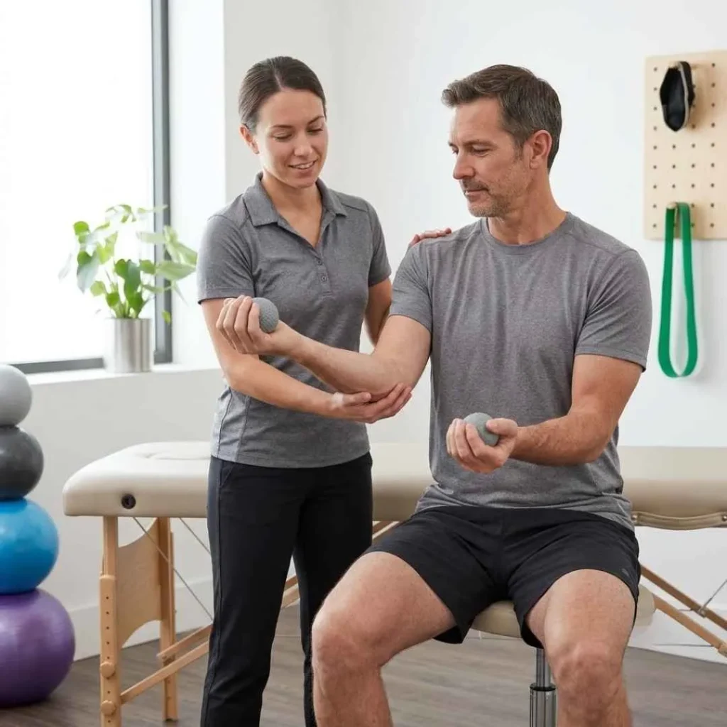 Elbow Pain Relief: Exercises to Reduce Inflammation and Restore Function Physical therapist demonstrating elbow pain relief exercises in Fort Lauderdale